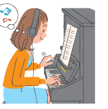 ヘッドホンを使った消音演奏