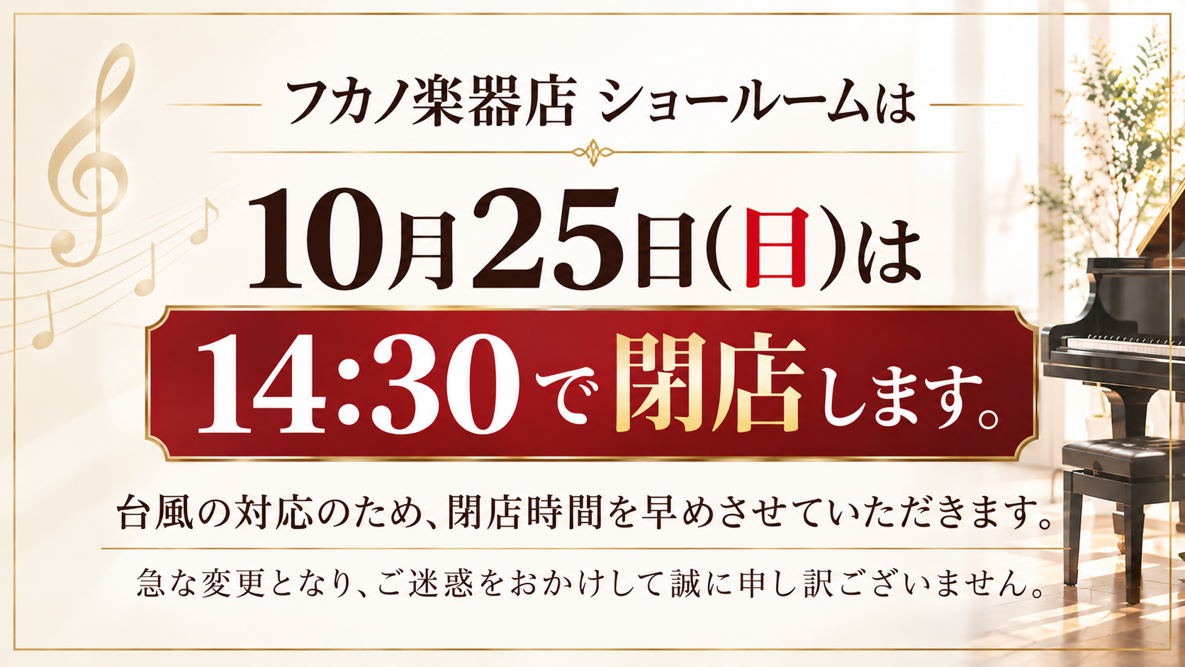 10月25日の営業について